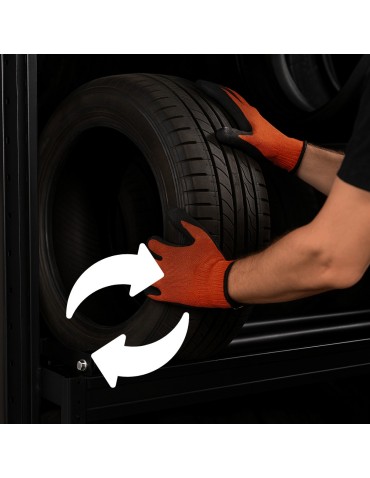 Regały na opony (półka) - Stojak na opony regał na koła OBROTOWE ROLKI 177X120X60 cm SOLIDNY POLSKI - product 33