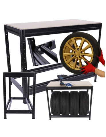 Stojak na opony regał na koła OBROTOWE ROLKI 87X120X60 cm SOLIDNY POLSKI