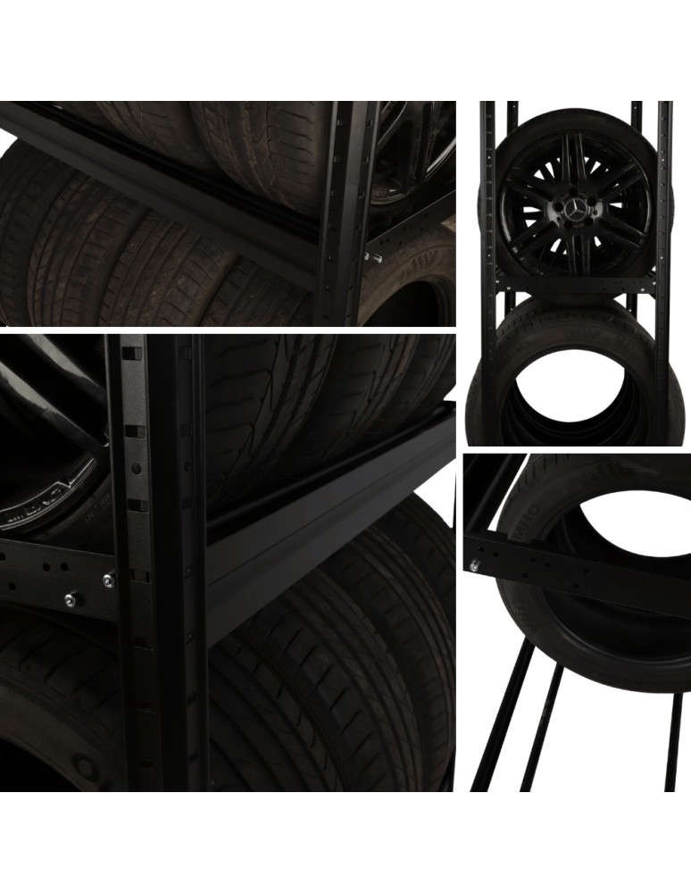 Regały na opony (półka) - Stojak na opony regał na koła OBROTOWE ROLKI 87X120X60 cm SOLIDNY POLSKI - product MODO24.PL 10