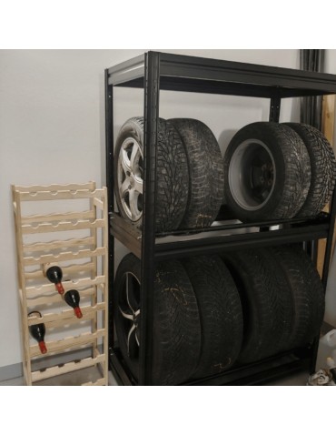 Regały na opony (półka) - Stojak na opony regał na koła OBROTOWE ROLKI 87X120X60 cm SOLIDNY POLSKI - product 16