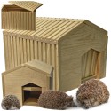 Domek dla jeża naturalny drewniany EKO 25x36x27 cm budka ogrodowa zimowa