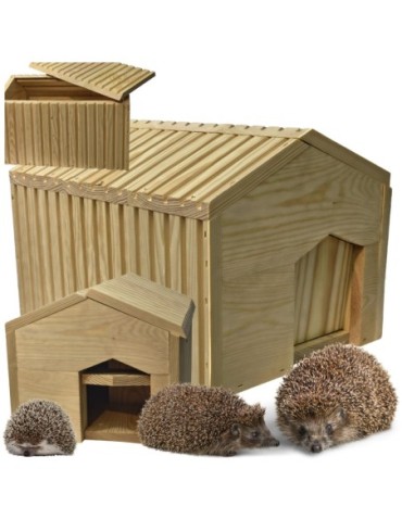 Domek dla jeża naturalny drewniany EKO 25x36x27 cm budka ogrodowa zimowa