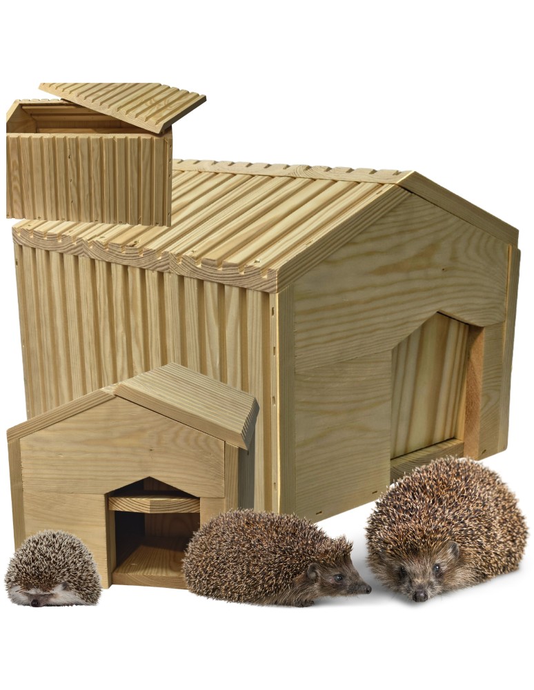 Dom dla jeży - Domek dla jeża naturalny drewniany EKO 25x36x27 cm budka ogrodowa zimowa - produkt MODO24.PL 1