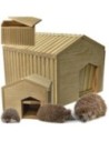 Domek dla jeża naturalny drewniany EKO 25x36x27 cm budka ogrodowa zimowa