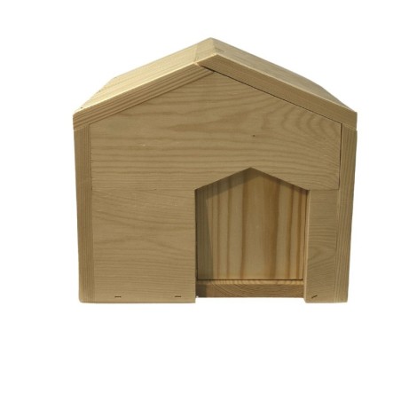 Domek dla jeża naturalny drewniany EKO 25x36x27 cm budka ogrodowa zimowa