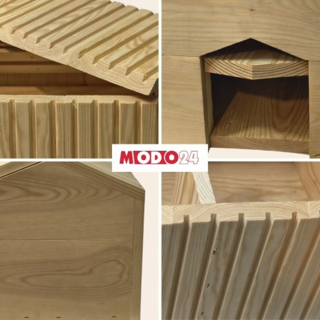 Domek dla jeża naturalny drewniany EKO 25x36x27 cm budka ogrodowa zimowa