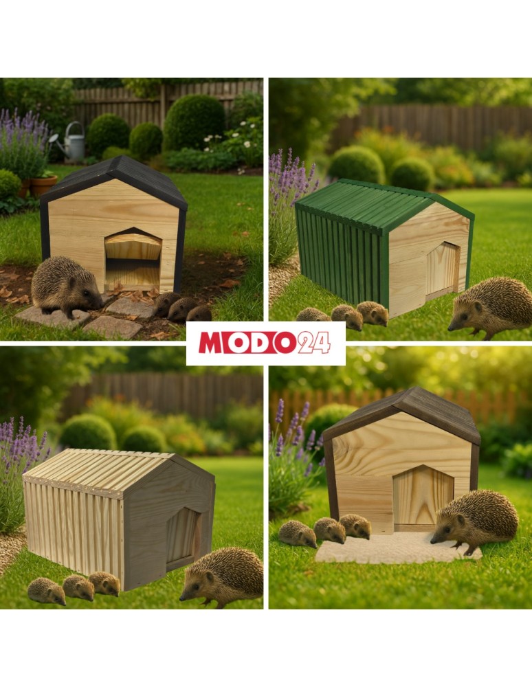 Dom dla jeży - Domek dla jeża naturalny drewniany EKO 25x36x27 cm budka ogrodowa zimowa - product MODO24.PL 12