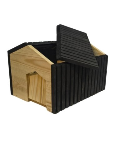 Dom dla jeży - Domek dla jeża drewniany EKO impregnowany 25x36x27 cm schronienie zimowe - product 5