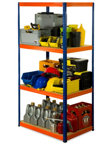 Regał metalowy Helios Color 180x90x60_4 - 175kg / na półkę, kolor: czarno-biały