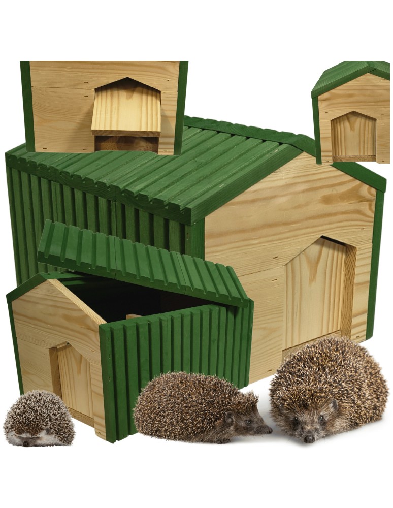 Dom dla jeży - Domek dla jeża EKO impregnowany 25x36x27 cm legowisko ogrodowe zimowe - produkt MODO24.PL 1