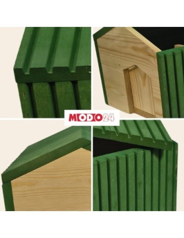 Dom dla jeży - Domek dla jeża EKO impregnowany 25x36x27 cm legowisko ogrodowe zimowe - product 7