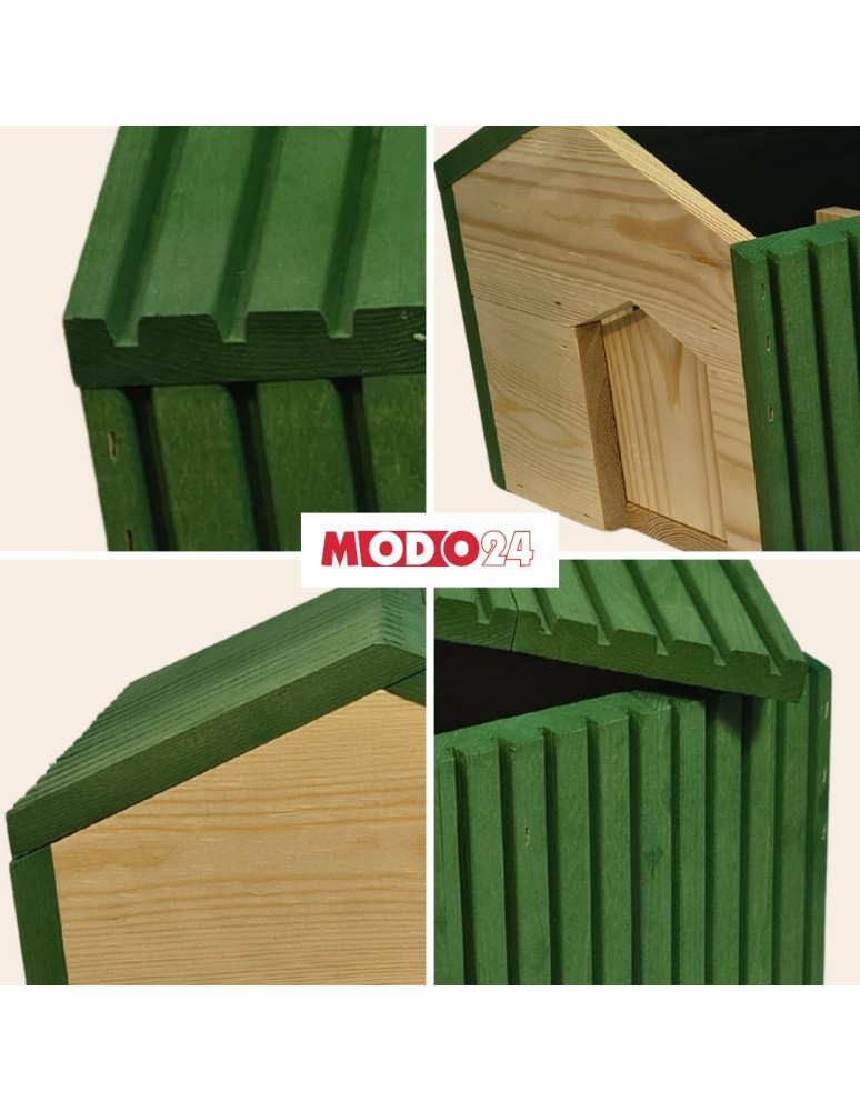 Dom dla jeży - Domek dla jeża EKO impregnowany 25x36x27 cm legowisko ogrodowe zimowe - product MODO24.PL 7