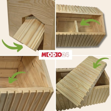 Domek dla jeża EKO impregnowany 25x36x27 cm legowisko ogrodowe zimowe