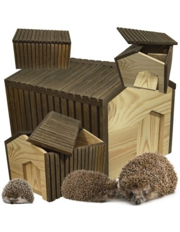 Domek dla jeża drewniany EKO impregnowany 25x36x27 cm ogrodowe legowisko