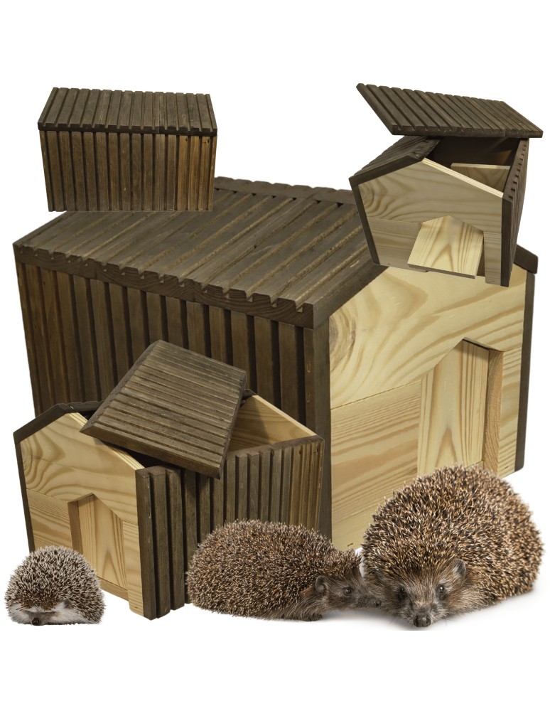 Dom dla jeży - Domek dla jeża drewniany EKO impregnowany 25x36x27 cm ogrodowe legowisko - produkt MODO24.PL 1