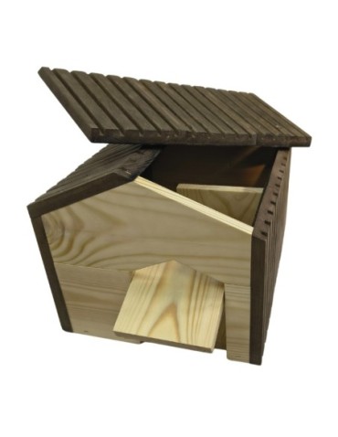 Dom dla jeży - Domek dla jeża drewniany EKO impregnowany 25x36x27 cm ogrodowe legowisko - product 6