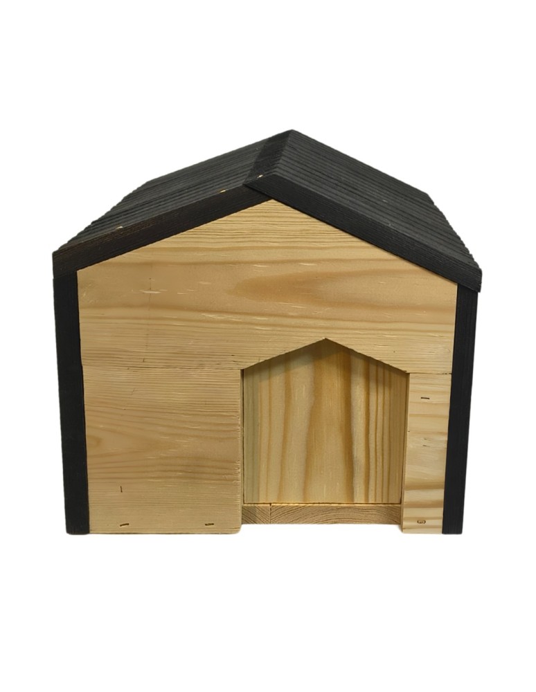 Dom dla jeży - Domek dla jeża drewniany EKO impregnowany 25x36x27 cm z siankiem i miseczką - product MODO24.PL 4