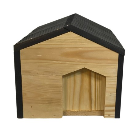 Domek dla jeża drewniany EKO impregnowany 25x36x27 cm z siankiem i miseczką