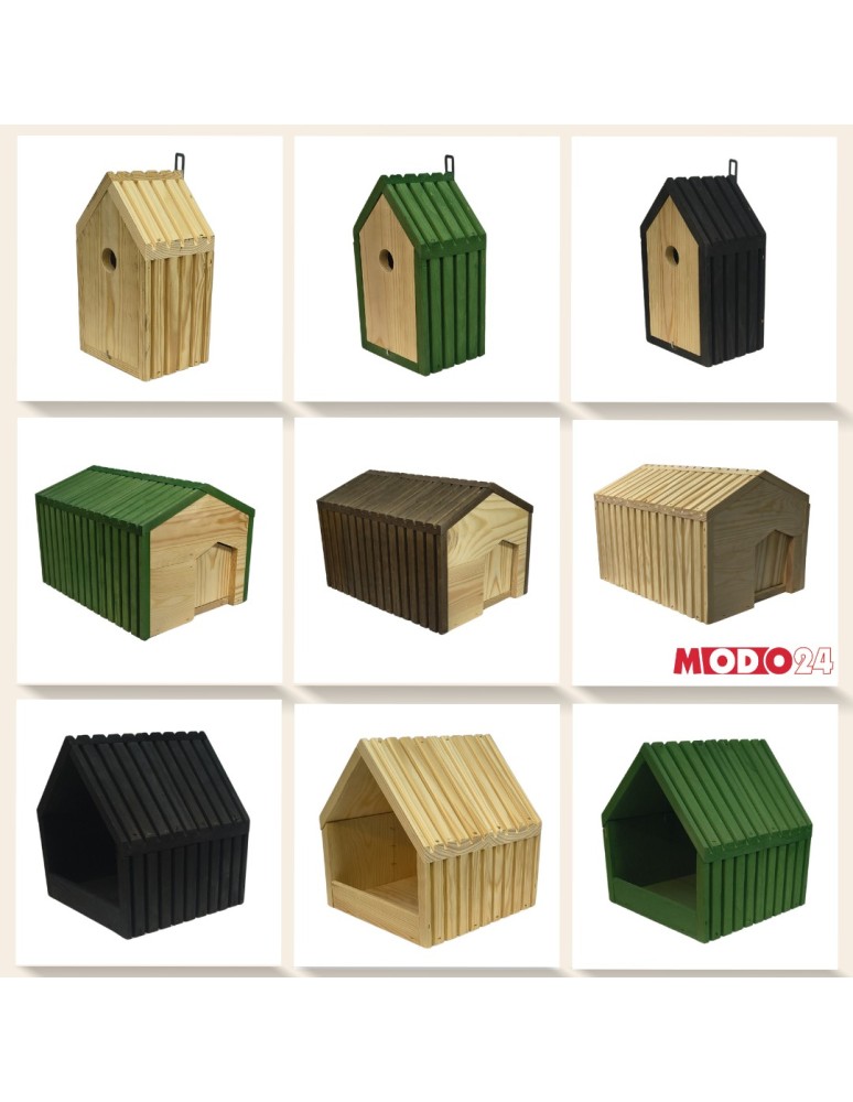 Dom dla jeży - Domek dla jeża drewniany EKO impregnowany 25x36x27 cm z siankiem i miseczką - product MODO24.PL 13