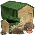 Domek dla jeża EKO impregnowany 25x36x27 cm z siankiem i miseczką legowisko