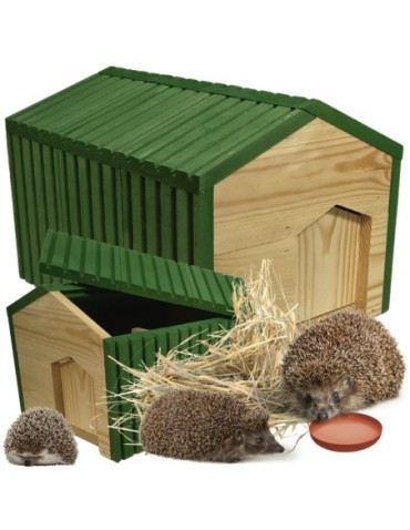 Domek dla jeża EKO impregnowany 25x36x27 cm z siankiem i miseczką legowisko