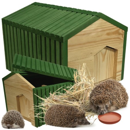 Domek dla jeża EKO impregnowany 25x36x27 cm z siankiem i miseczką legowisko