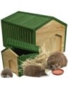 Domek dla jeża EKO impregnowany 25x36x27 cm z siankiem i miseczką legowisko
