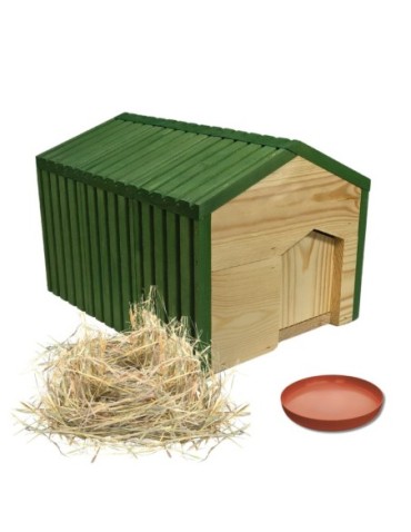 Domek dla jeża EKO impregnowany 25x36x27 cm z siankiem i miseczką legowisko - product 2
