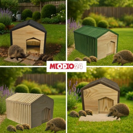 Domek dla jeża EKO impregnowany 25x36x27 cm z siankiem i miseczką legowisko