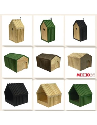 Dom dla jeży - Domek dla jeża EKO impregnowany 25x36x27 cm z siankiem i miseczką legowisko - product 13