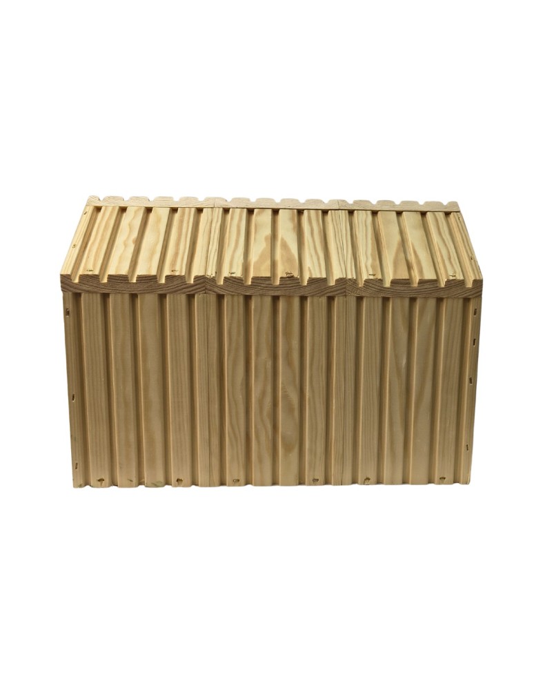 Dom dla jeży - Domek dla jeża naturalny drewniany EKO 25x36x27 cm z siankiem i miseczką budka - product MODO24.PL 3