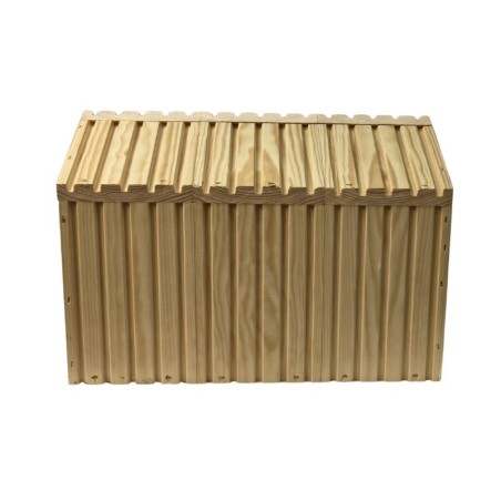 Domek dla jeża naturalny drewniany EKO 25x36x27 cm z siankiem i miseczką budka