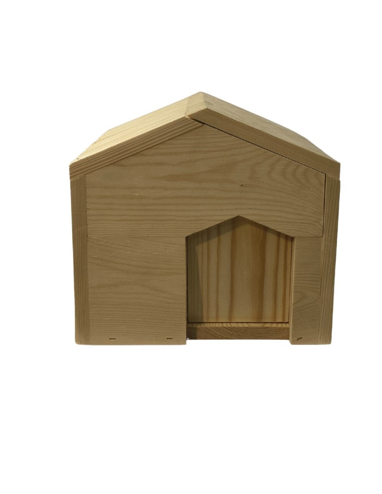 Dom dla jeży - Domek dla jeża naturalny drewniany EKO 25x36x27 cm z siankiem i miseczką budka - product MODO24.PL 4