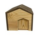 Domek dla jeża drewniany EKO impregnowany 25x36x27 cm z siankiem i miseczką