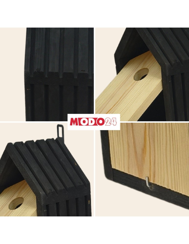 Budki Lęgowe - Budka lęgowa dla ptaków sikorek kosa WLOT A 2,8 cm ZMONTOWANA lamele drewno - product MODO24.PL 8