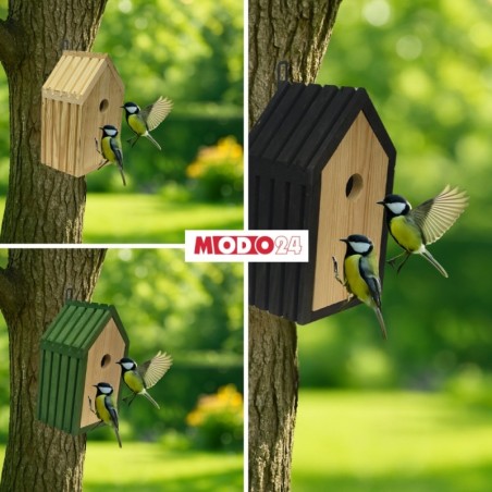 Budka lęgowa dla ptaków sikorek kosa WLOT A 2,8 cm ZMONTOWANA lamele drewno