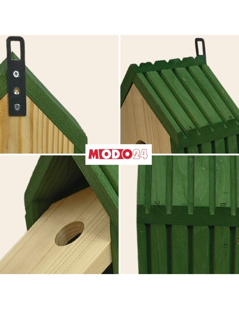 Budki Lęgowe - Budka lęgowa dla ptaków sikorek kosa WLOT A 2,8 cm ZMONTOWANA lamele impregnat - product MODO24.PL 8