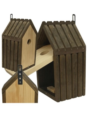 Budka lęgowa dla ptaków sikorek kosa WLOT A 2,8 cm ZMONTOWANA lamele impregnat