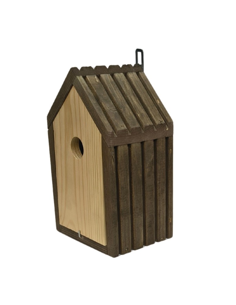 Budki Lęgowe - Budka lęgowa dla ptaków sikorek kosa WLOT A 2,8 cm ZMONTOWANA lamele impregnat - product MODO24.PL 2