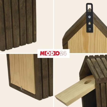 Budka lęgowa dla ptaków sikorek kosa WLOT A 2,8 cm ZMONTOWANA lamele impregnat