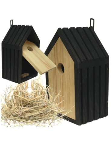 Budka lęgowa dla ptaków sikorek kosa WLOT A 2,8 cm ZMONTOWANA sianko IMPREGNAT