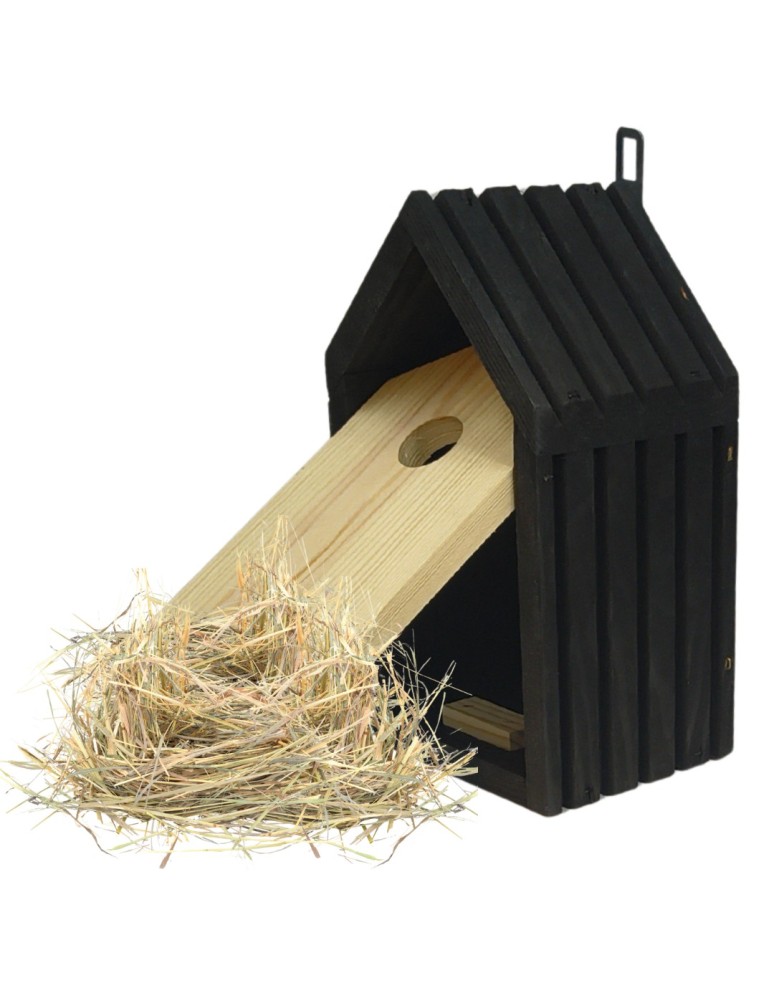 Budki Lęgowe - Budka lęgowa dla ptaków sikorek kosa WLOT A 2,8 cm ZMONTOWANA sianko IMPREGNAT - product MODO24.PL 6