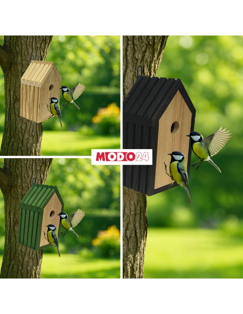 Budki Lęgowe - Budka lęgowa dla ptaków sikorek kosa WLOT A 2,8 cm ZMONTOWANA sianko IMPREGNAT - product MODO24.PL 13