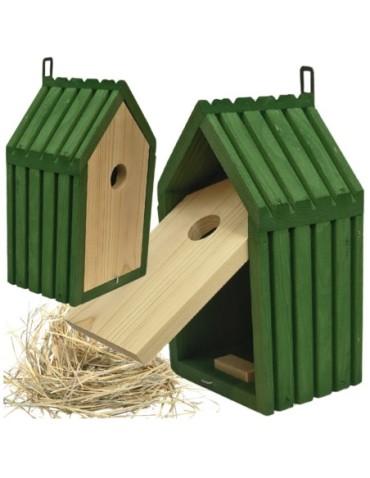 Budka lęgowa dla ptaków sikorek kosa WLOT A 2,8 cm GOTOWA sianko IMPREGNAT