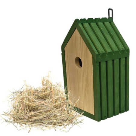 Budka lęgowa dla ptaków sikorek kosa WLOT A 2,8 cm GOTOWA sianko IMPREGNAT