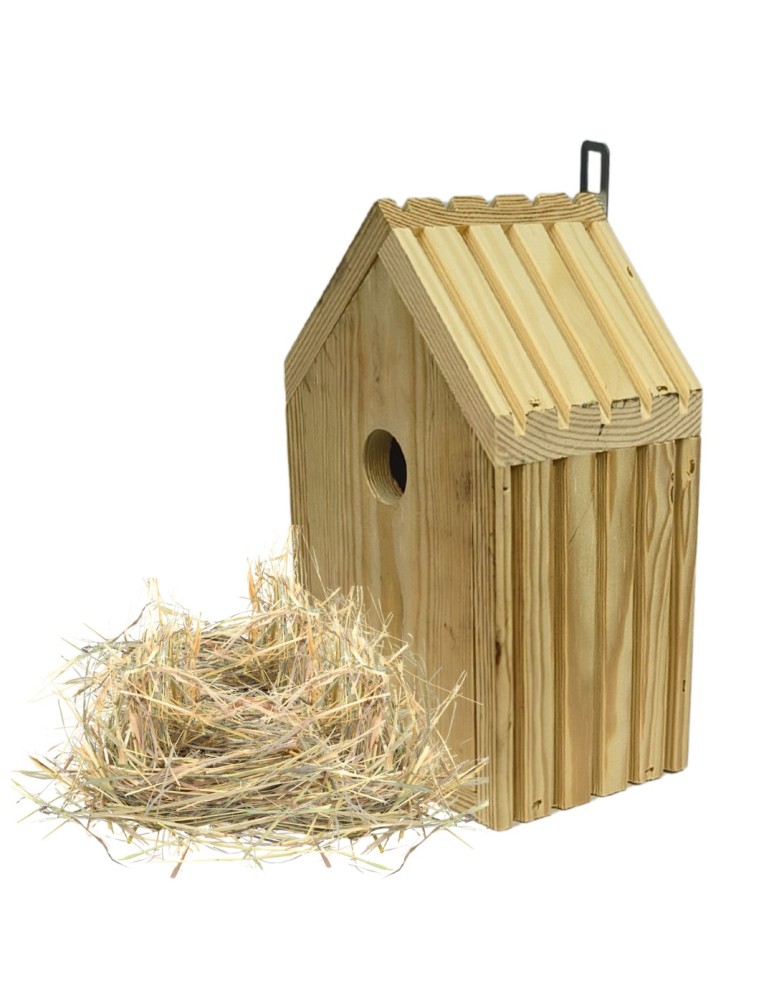 Budki Lęgowe - Budka lęgowa dla ptaków sikorek kosa WLOT A 2,8 cm ZMONTOWANA sianko DREWNO - product MODO24.PL 2