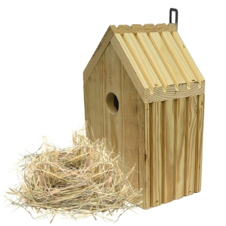 Budka lęgowa dla ptaków sikorek kosa WLOT A 2,8 cm ZMONTOWANA sianko DREWNO