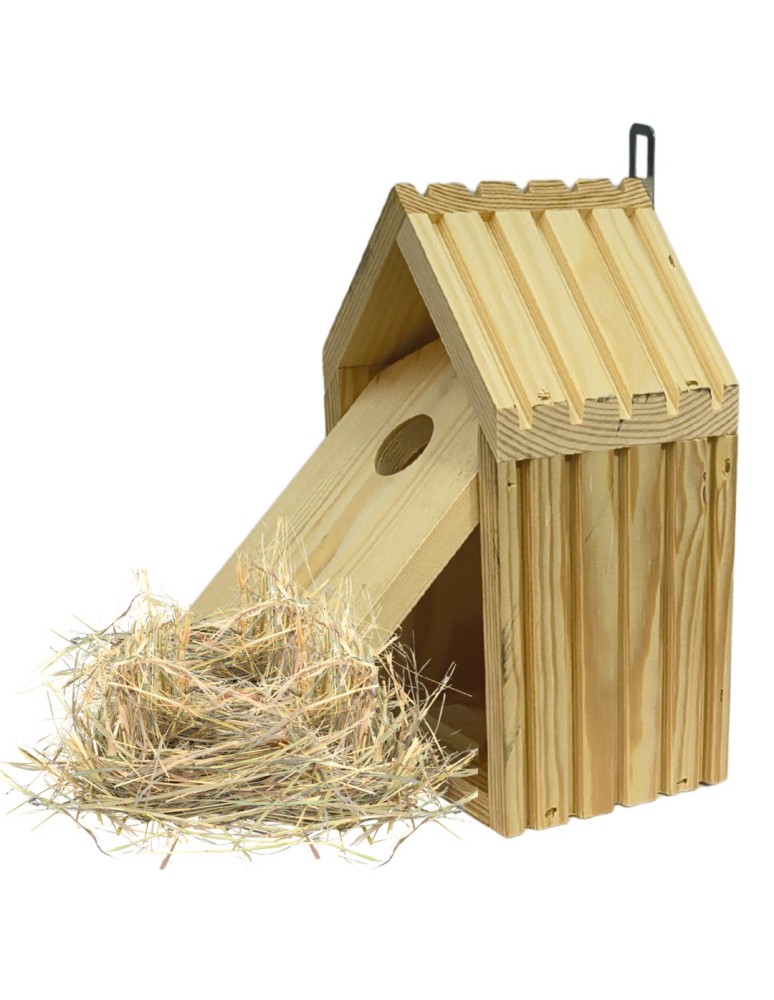 Budki Lęgowe - Budka lęgowa dla ptaków sikorek kosa WLOT A 2,8 cm ZMONTOWANA sianko DREWNO - product MODO24.PL 6