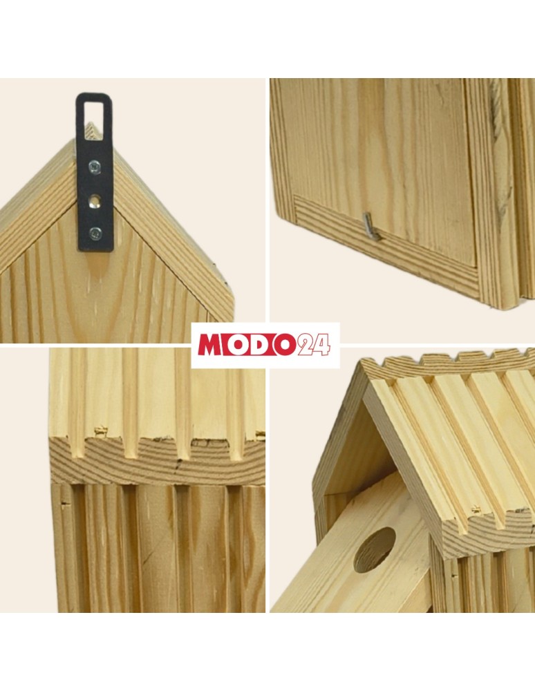 Budki Lęgowe - Budka lęgowa dla ptaków sikorek kosa WLOT A 2,8 cm ZMONTOWANA sianko DREWNO - product MODO24.PL 8