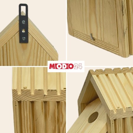 Budka lęgowa dla ptaków sikorek kosa WLOT A 2,8 cm ZMONTOWANA sianko DREWNO